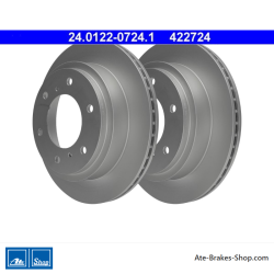 ATE Disco de freno original de 2 piezas (24012207241) para Mitsubishi