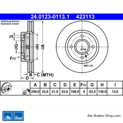 ATE Original 2 Pieces Brake Disk (24012301131) for Ford