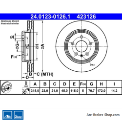 ATE Original Brake Disk (24012301261) for Opel