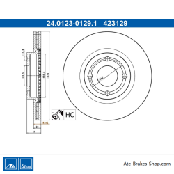 ATE Disco de freno original de 2 piezas (24012301291) para Ford