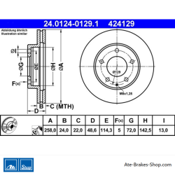 ATE Disco de freno original de 2 piezas (24012401291) para Ford, Mazda