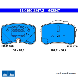ATE pastillas de freno originales (13046028472) para Audi