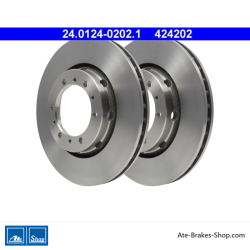 ATE Disco de freno original de 2 piezas (24012402021) para Mitsubishi