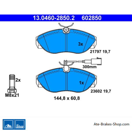 ATE originele remblokken (13046028502) voor Citroën, Fiat, Peugeot
