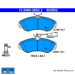 ATE original brake pads (13046028522) for Citroën, Fiat, Peugeot