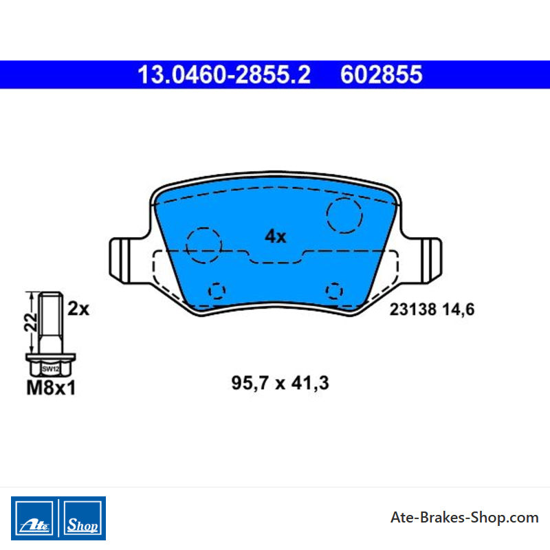 ATE originale Bremsbeläge (13046028552) für Mercedes-Benz