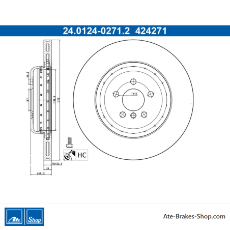 ATE Original Brake Disk (24012402712) for BMW