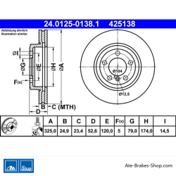 ATE Originale zweiteilige Bremsscheibe (24012501381) für BMW