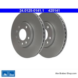 ATE Original 2 Teile Bremsscheibe (24012501411) für Fiat, Opel, Saab