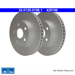 ATE Original 2 Pieces Brake Disk (24012501961) for Lexus, Toyota