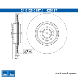 ATE Disco de freno original (24012501971) para Ford, Volvo