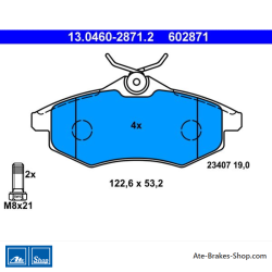 ATE original brake pads (13046028712) for Citroën