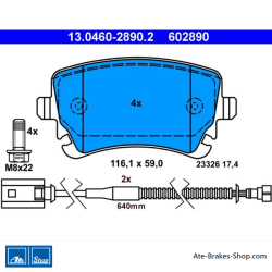 ATE originale Bremsbeläge (13046028902) für Volkswagen (VW)